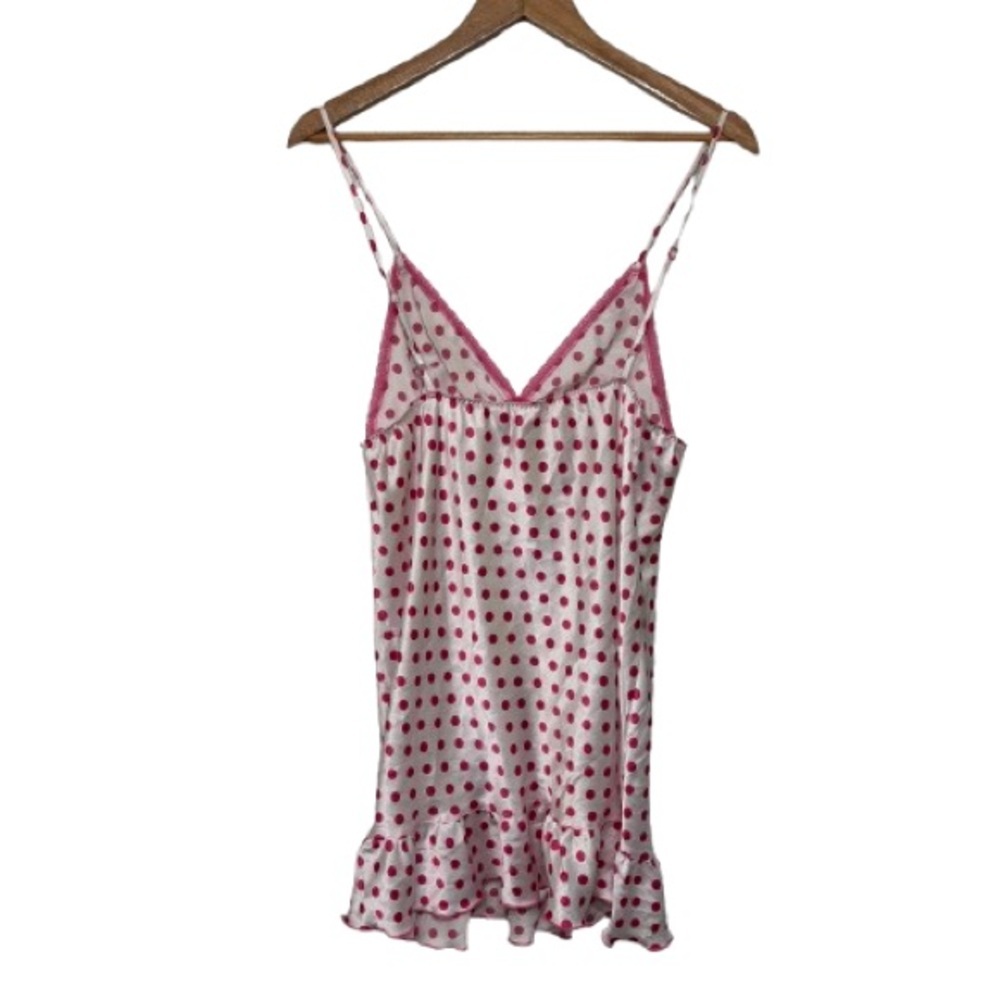 Victoria’s Secret White/Pink Satin Polkadot Baby Doll Lingerie Size M - Picture 3 of 6